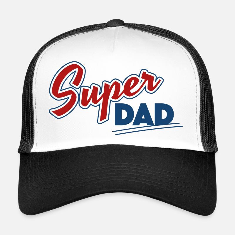 Super Dad Design - Trucker Cap - Weiß/Schwarz