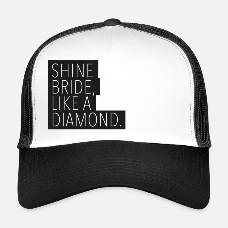 Shine Bride Comme un diamant noir - Casquette trucker  - blanc/noir