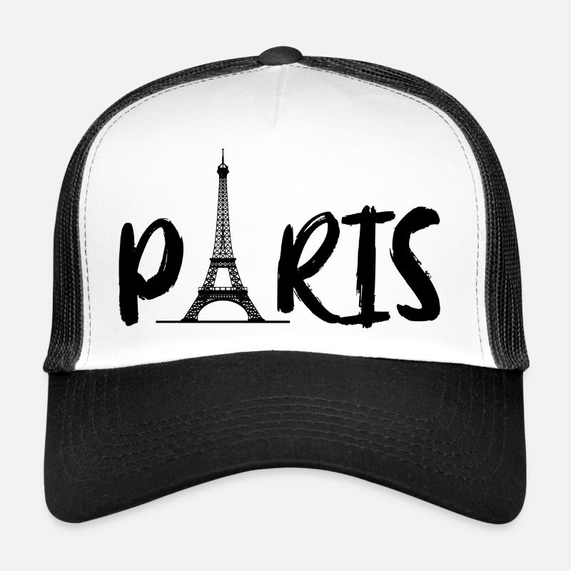 Paris mit Eifelturm - Trucker Cap - Weiß/Schwarz