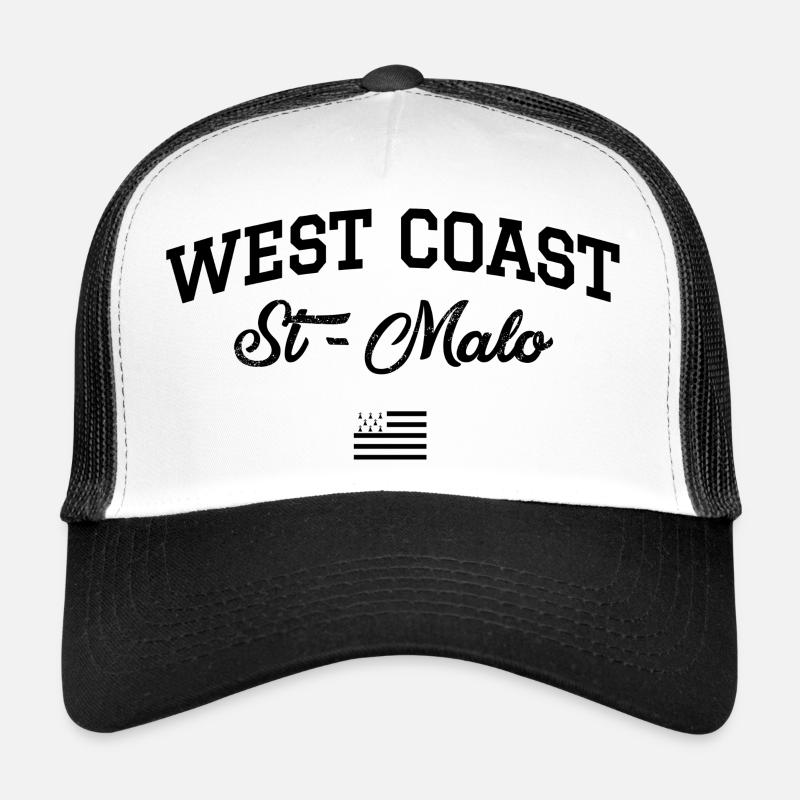 WEST COAST St Malo drapeau breton - Casquette trucker - blanc/noir