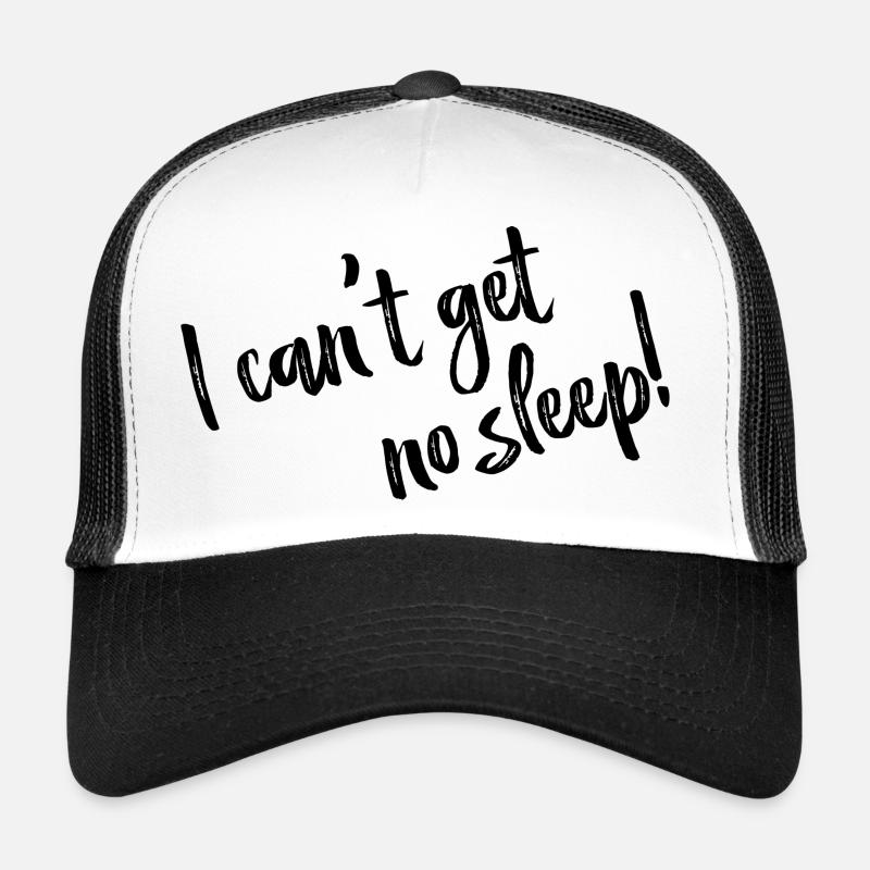 I can't get no sleep - Lyrics black - Trucker Cap - Weiß/Schwarz