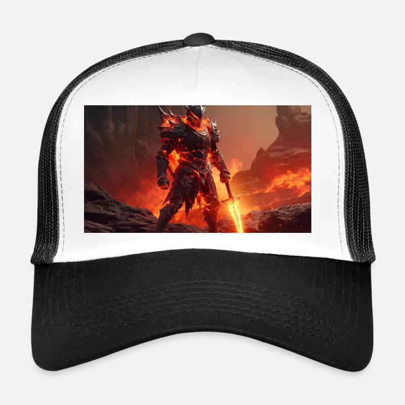 Fantasy Lava Knight - Trucker Cap - Weiß/Schwarz