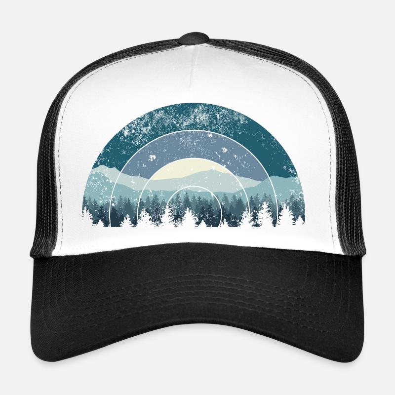 Paysage de la Forêt de l’Arc Bleu Casquette trucker 