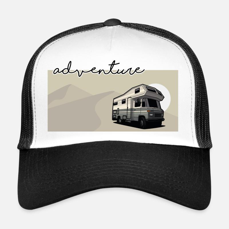 Düdo // Camper // Illustration - Trucker Cap - Weiß/Schwarz