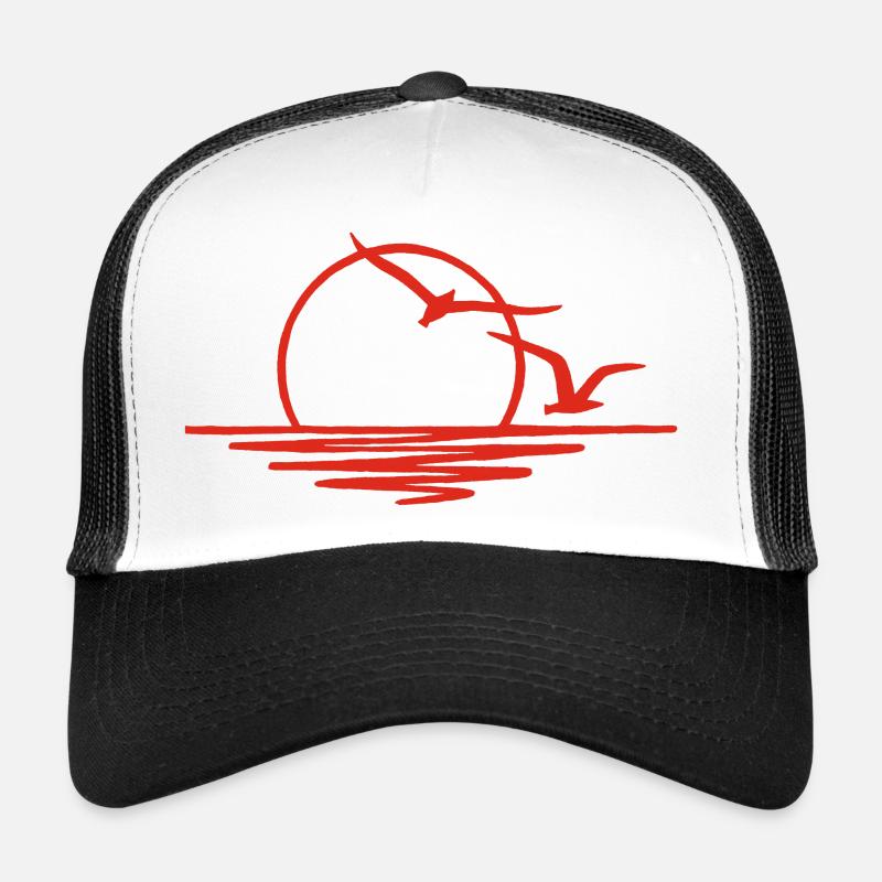 Soleil couchant (rouge) Casquette trucker 