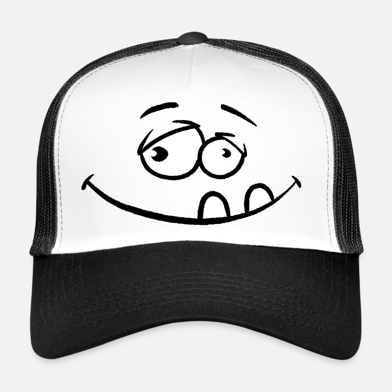 Drôle de visage de dessin animé satisfait Casquette trucker 