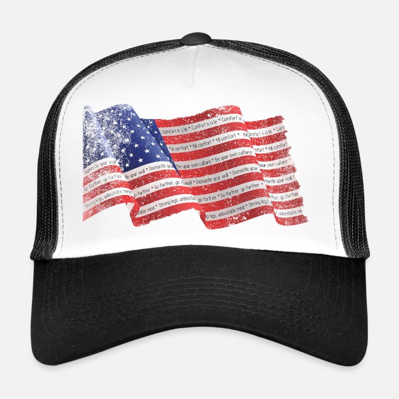Rayures de drapeau patriotique avec texte inspirant Casquette trucker 