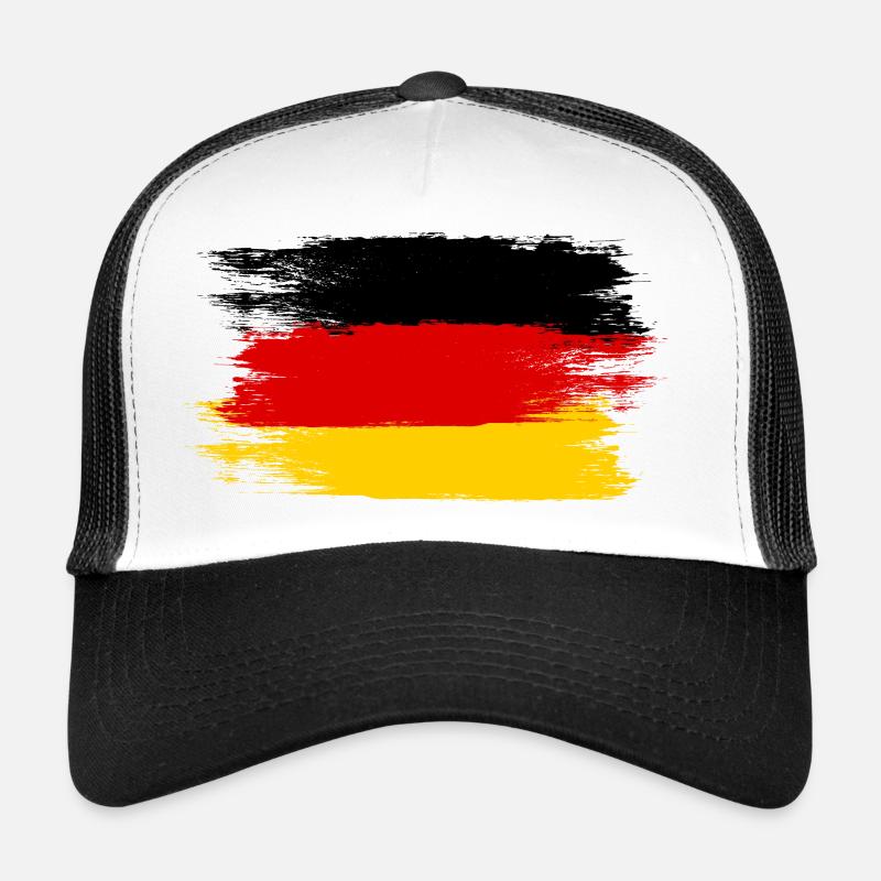 Deutschlandflagge, Viva Germany, ein Symbol der Einheit - Trucker Cap - Weiß/Schwarz