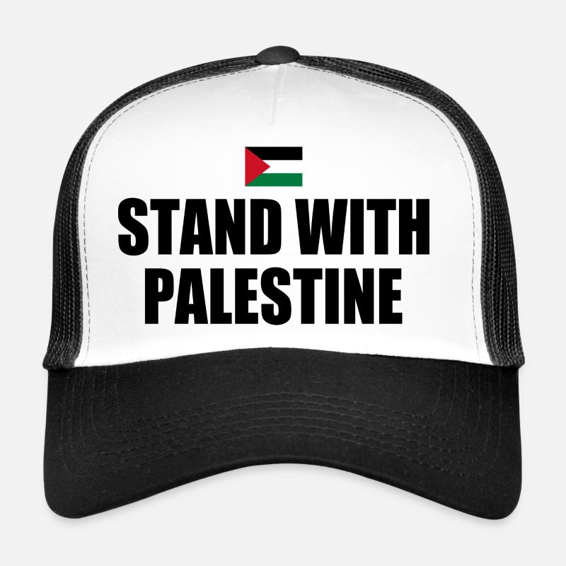 Stand with palestine - Trucker Cap - Weiß/Schwarz