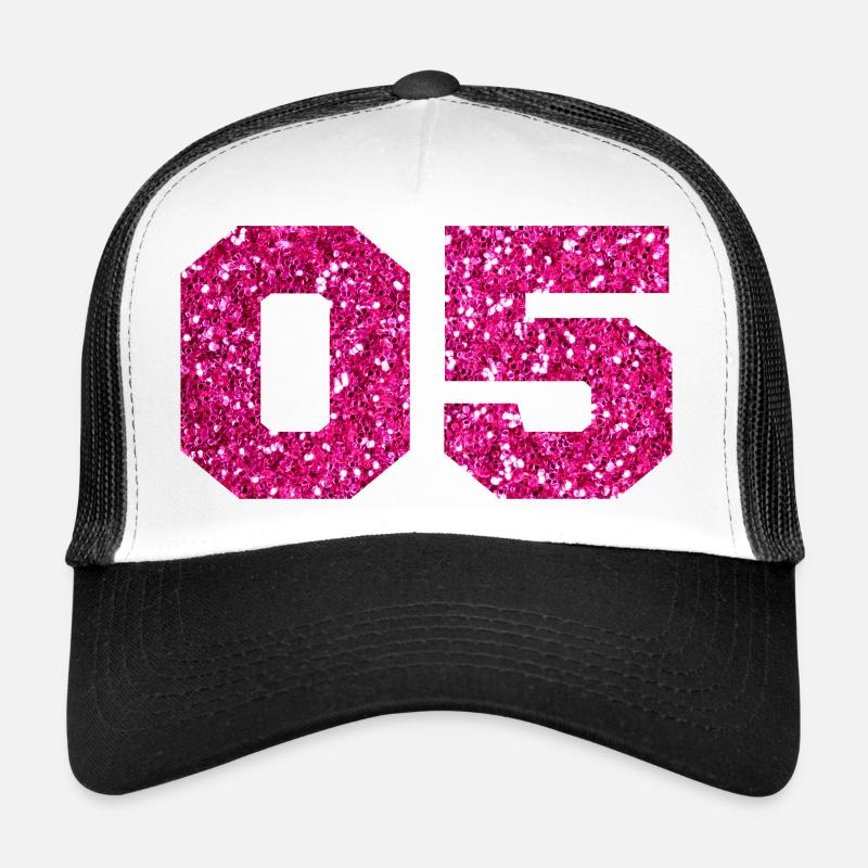 Numéro 5 paillettes rose - 5e anniversaire Casquette trucker 