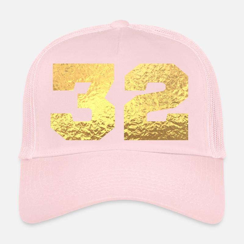 Numéro 32 paillettes doré - 32e anniversaire Casquette trucker 