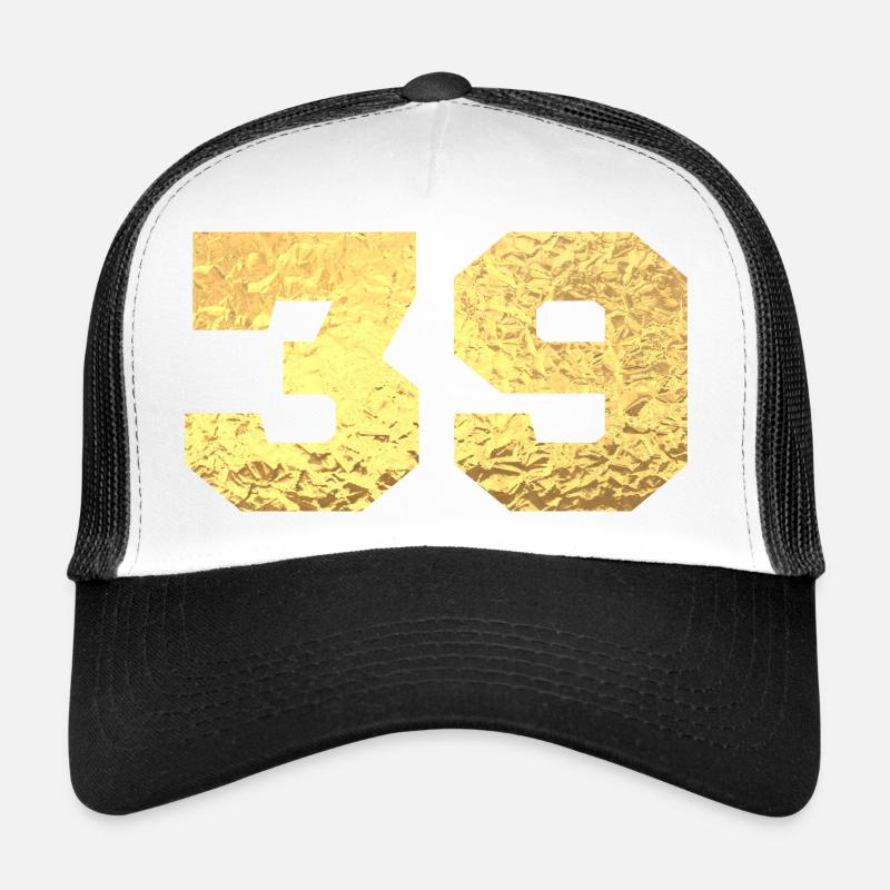 Numéro 39 paillettes doré - 39e anniversaire Casquette trucker 
