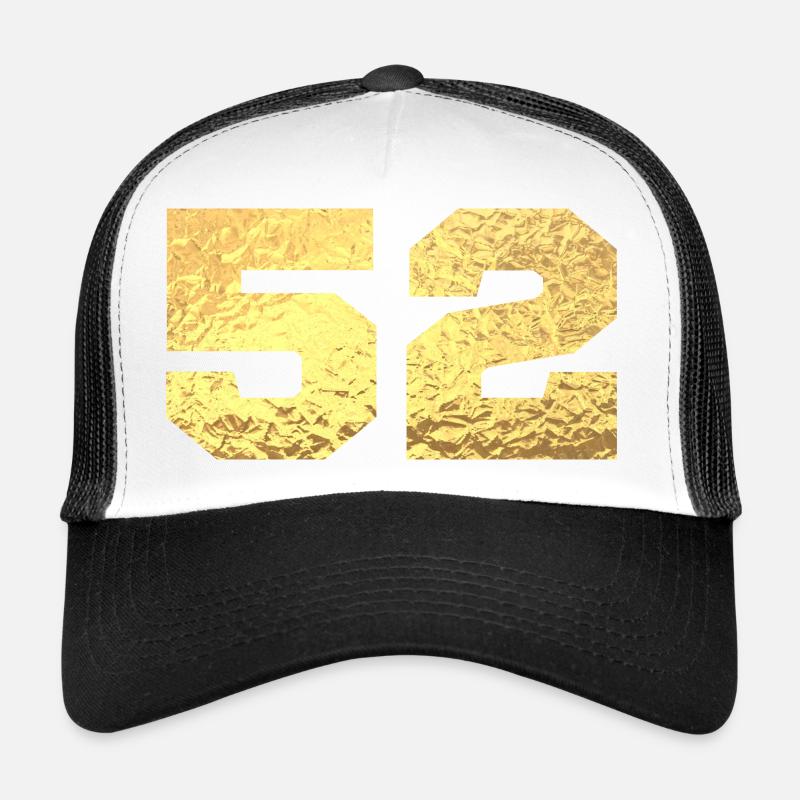 Numéro 52 paillettes doré - 52e anniversaire Casquette trucker 