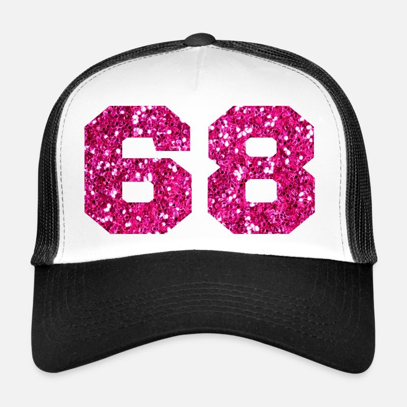 Numéro 68 paillettes rose - 68e anniversaire Casquette trucker 