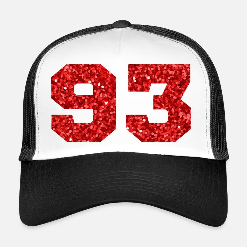 Numéro 93 paillettes rouge - 93e anniversaire Casquette trucker 