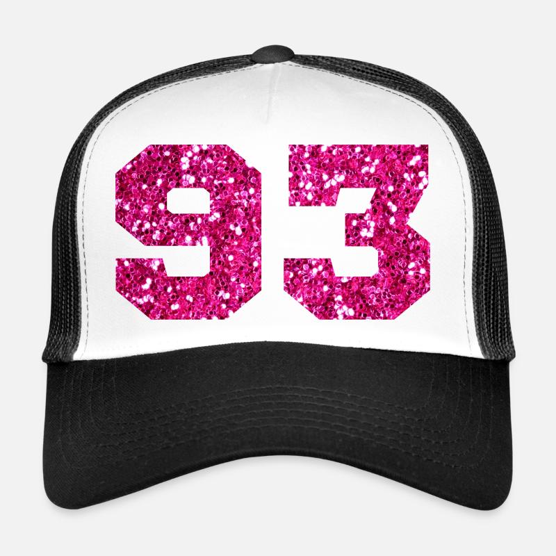 Numéro 93 paillettes rose - 93e anniversaire Casquette trucker 