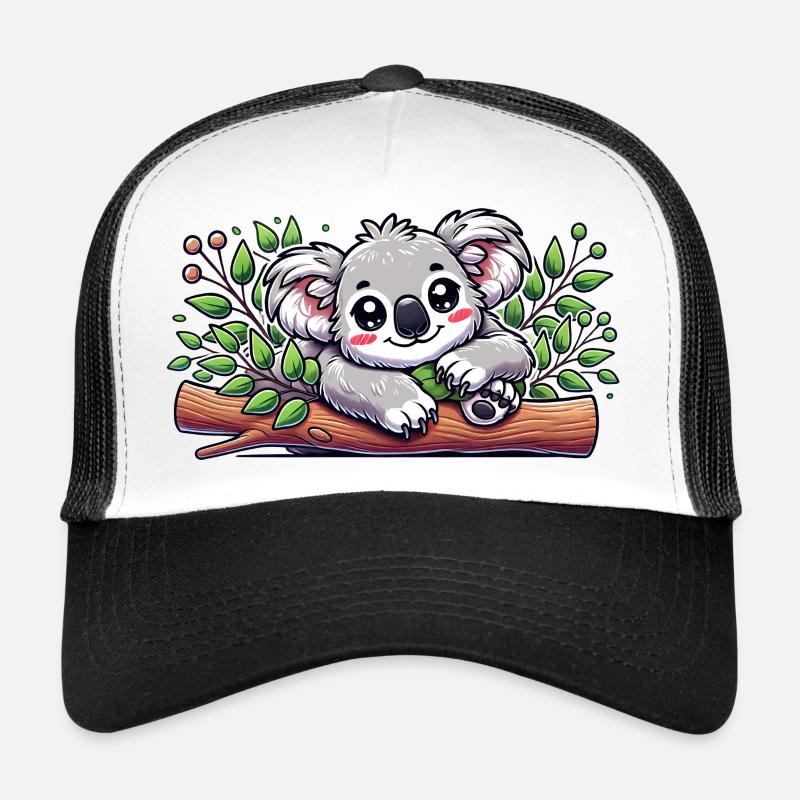 Der niedliche Koalabär auf einem Eukalyptus Ast Trucker Cap