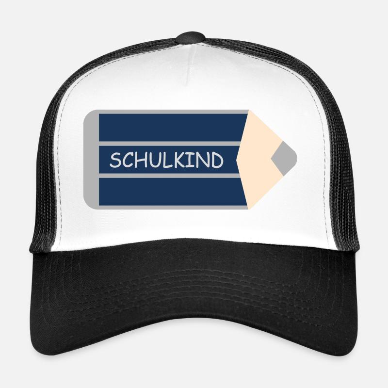 Crayon de couleur bleu foncé gris - écolier Casquette trucker 