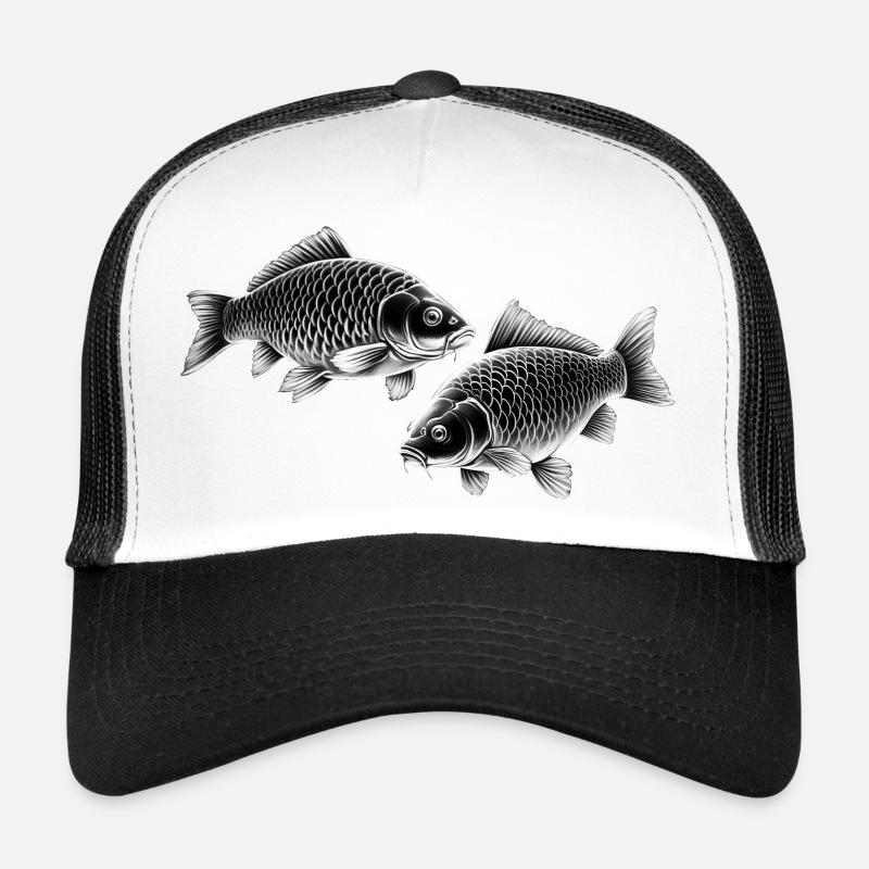 Carp chalk drawing Trucker Cap