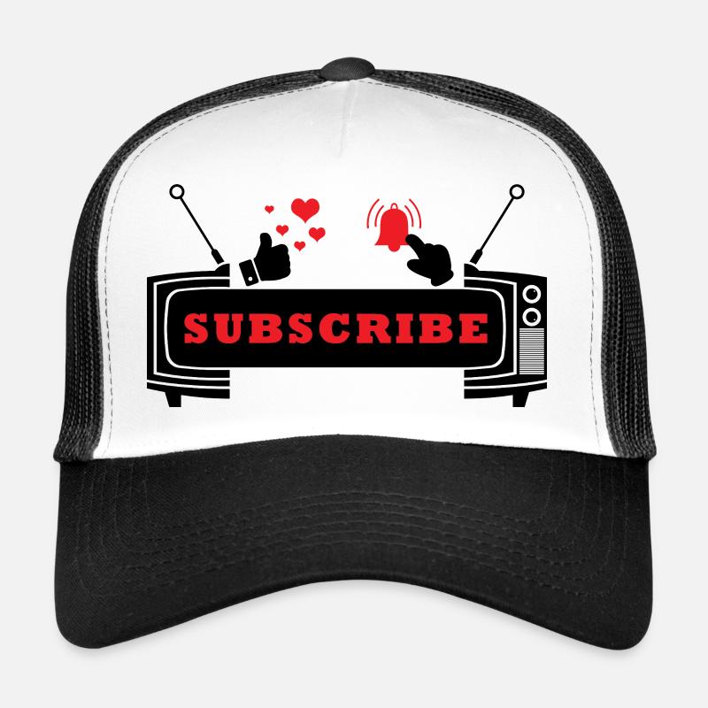 Heart and Bell Subscribe Icon Design Trucker Cap