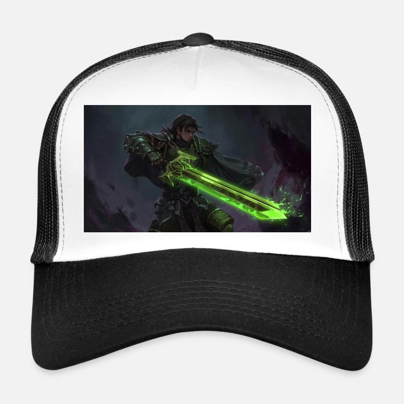 Warrior with Green Lightsaber Trucker Cap