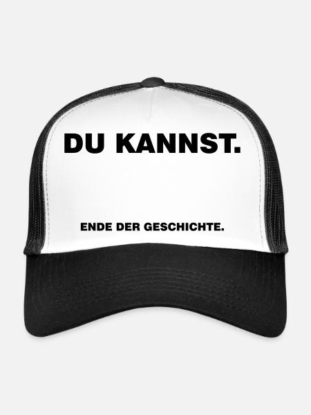 Du_kannst-Ende_der_Geschichte. - Trucker Cap - white/black - Front