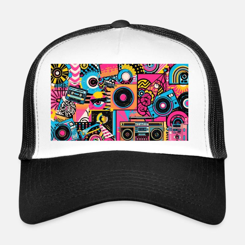 Pop-Art - Trucker Cap - Weiß/Schwarz
