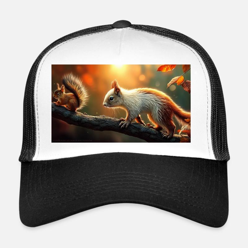 Herbst Eichhörnchen Golden Hour Niedlich Natur Trucker Cap