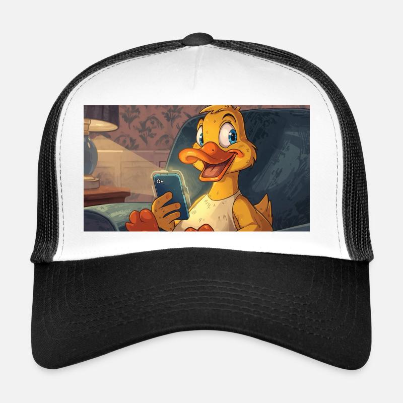 Duck on the smartphone - Trucker Cap - white/black