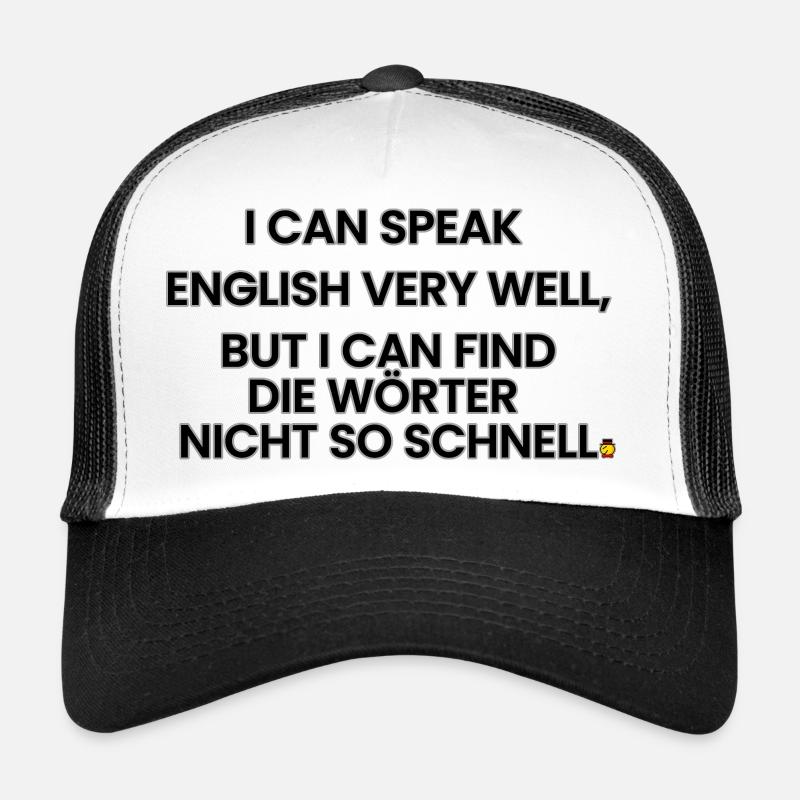 Englisch-Deutsch-Reim 1 (Ver. B) - Trucker Cap - Weiß/Schwarz