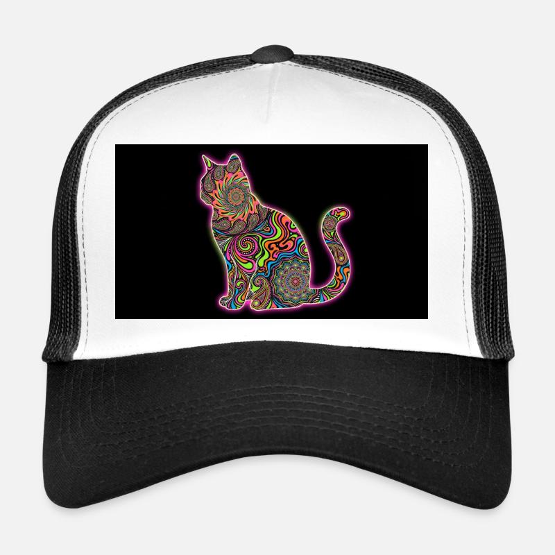Psychedelische Katzenmuster Trucker Cap