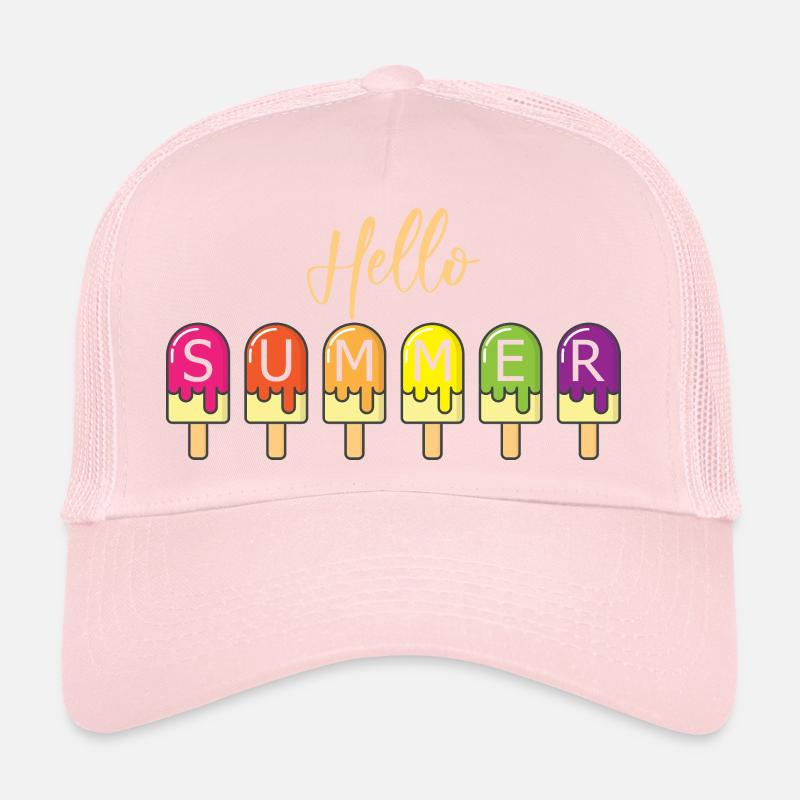 Hello Summer Colorful Drops Popsicles Trucker Cap