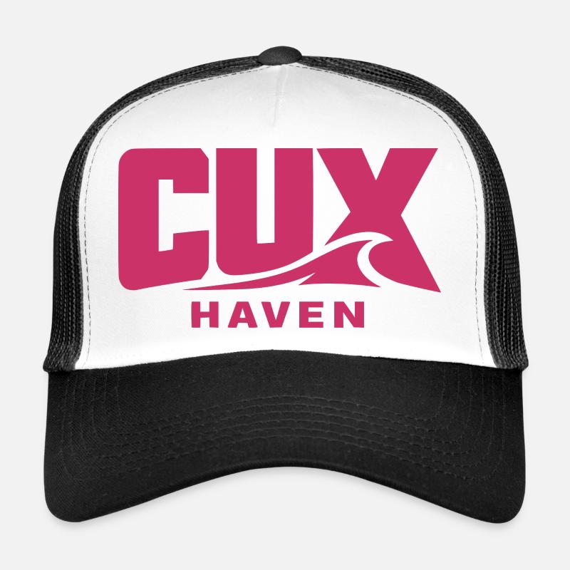 Logo Cuxhaven Wave Rose - CUX haven - Casquette trucker  - blanc/noir