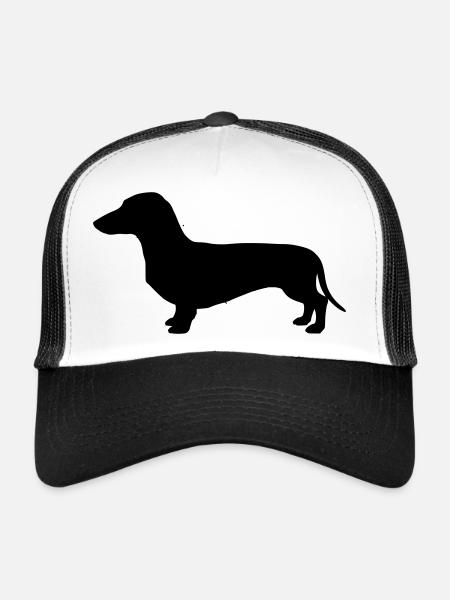 Dachshund Dachshund Silhouette - Trucker Cap - white/black - Front