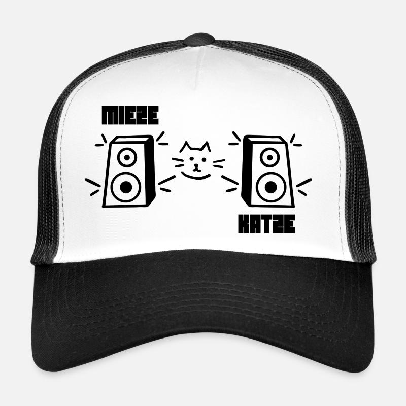 Kitty Cat Rave Techno - Casquette trucker  - blanc/noir