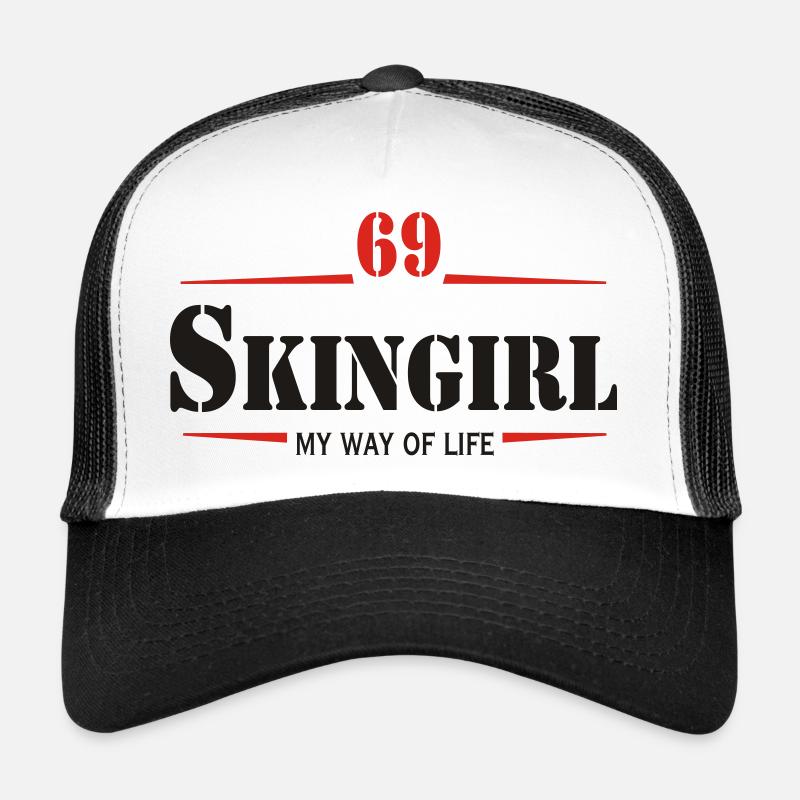Working Class Skingirl Oi! Antiracist Bootgirl My - Trucker Cap - white/black