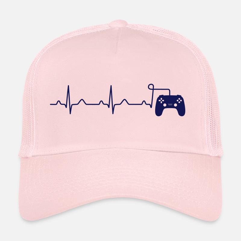 Gamer Heartbeat Gaming Controller Wire Trucker Cap
