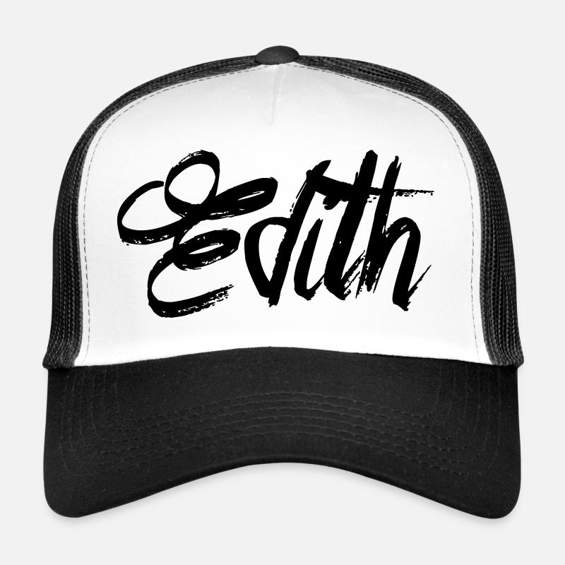 Edith - Casquette trucker - blanc/noir