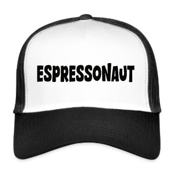 Café Espresso Dicton Espressonaut Drôle - Casquette trucker  - blanc/noir - Devant