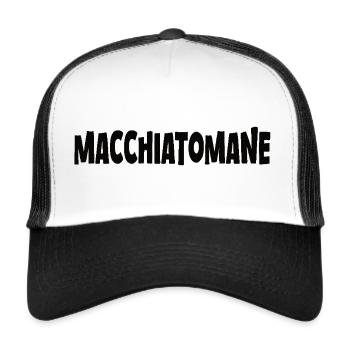 Café Latte Macchiato Dicton Macchiatomane - Casquette trucker  - blanc/noir - Devant