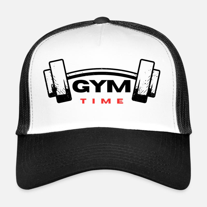 Conception de texte Gym Time - Casquette trucker  - blanc/noir