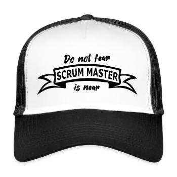 scrum master is near - Trucker Cap - Weiß/Schwarz - Vorne