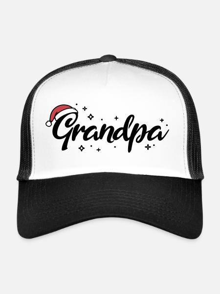 Chapeau de Père Noël Papi Papi - Casquette trucker  - blanc/noir - Devant