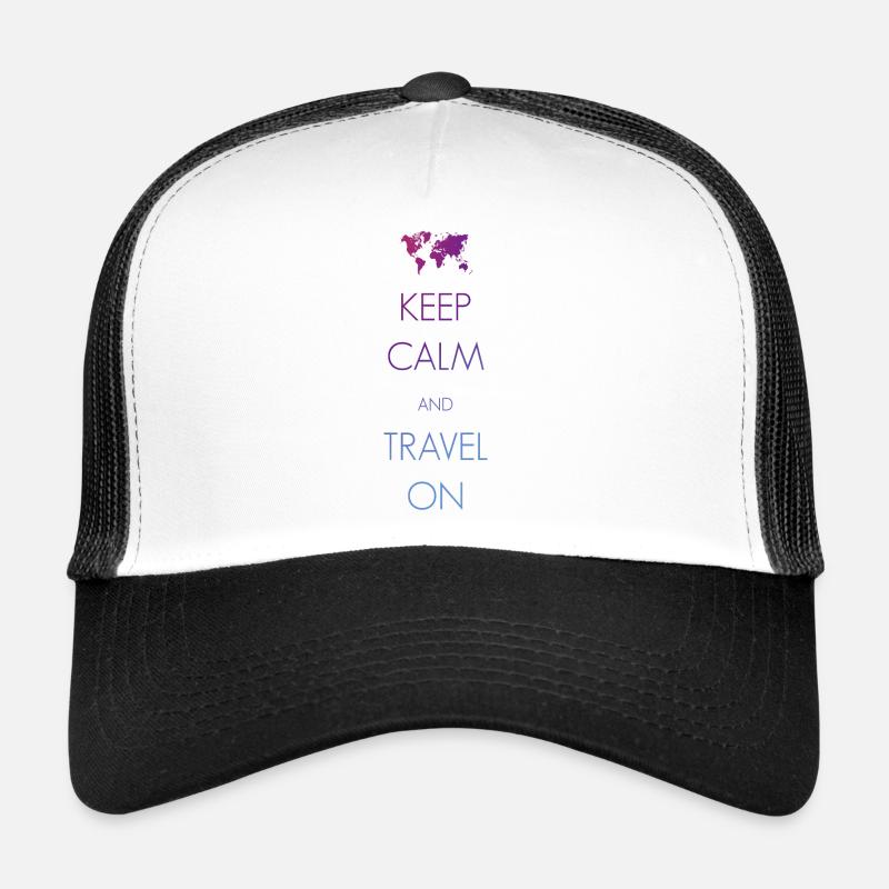 Keep calm and travel on - Trucker Cap - white/black