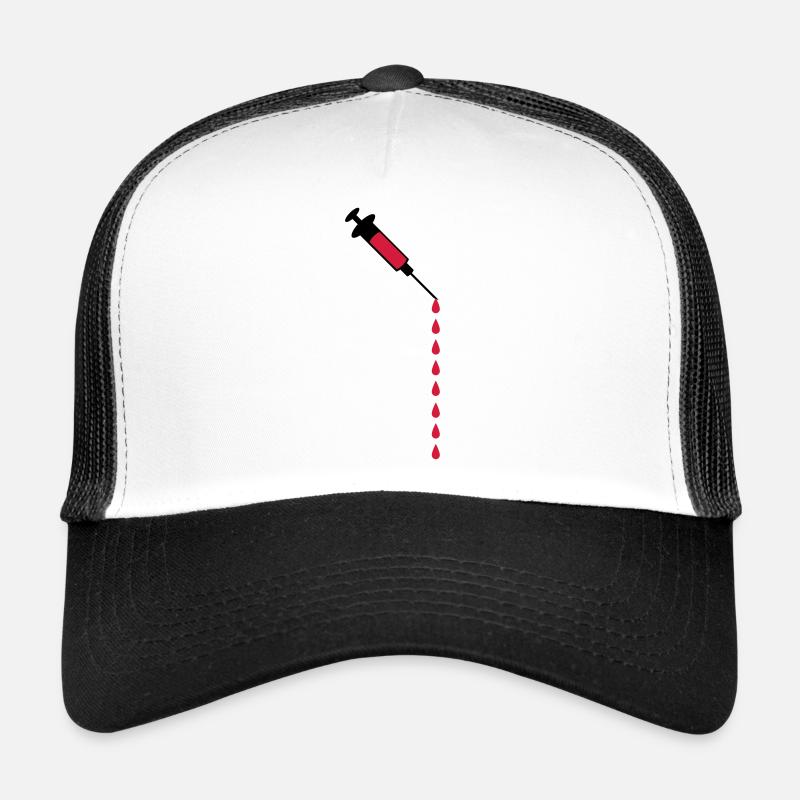 Seringue sang gouttes poids perte médecine Casquette trucker 