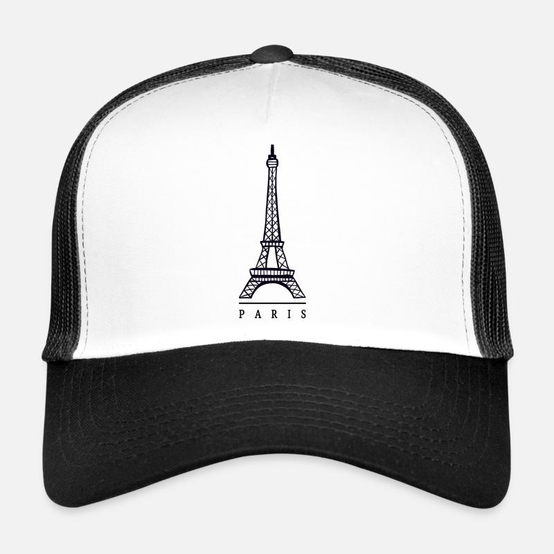Tour Eiffel, Paris - Casquette trucker - blanc/noir
