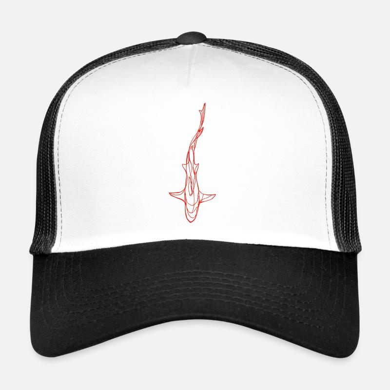 Silhouette de requin rouge Casquette trucker 