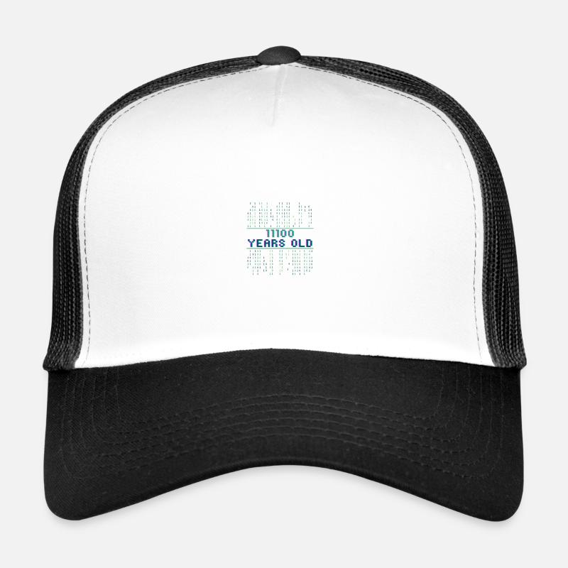 28th Birthday 28 years old Binary Code Coder Trucker Cap