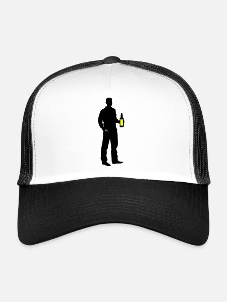Drinker Silhouette Icon - Trucker Cap - white/black - Front