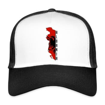 Albania with Albania lettering - Trucker Cap - white/black - Front